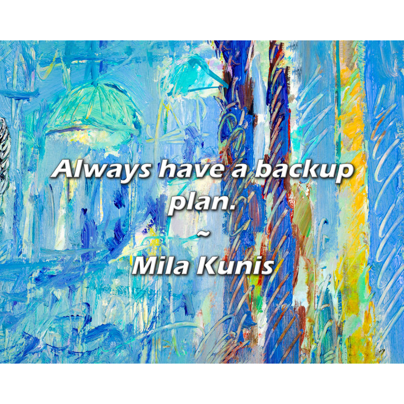 Citation de Mila Kunis: Ayez toujours un plan de secours., H 20 po x l 24 po