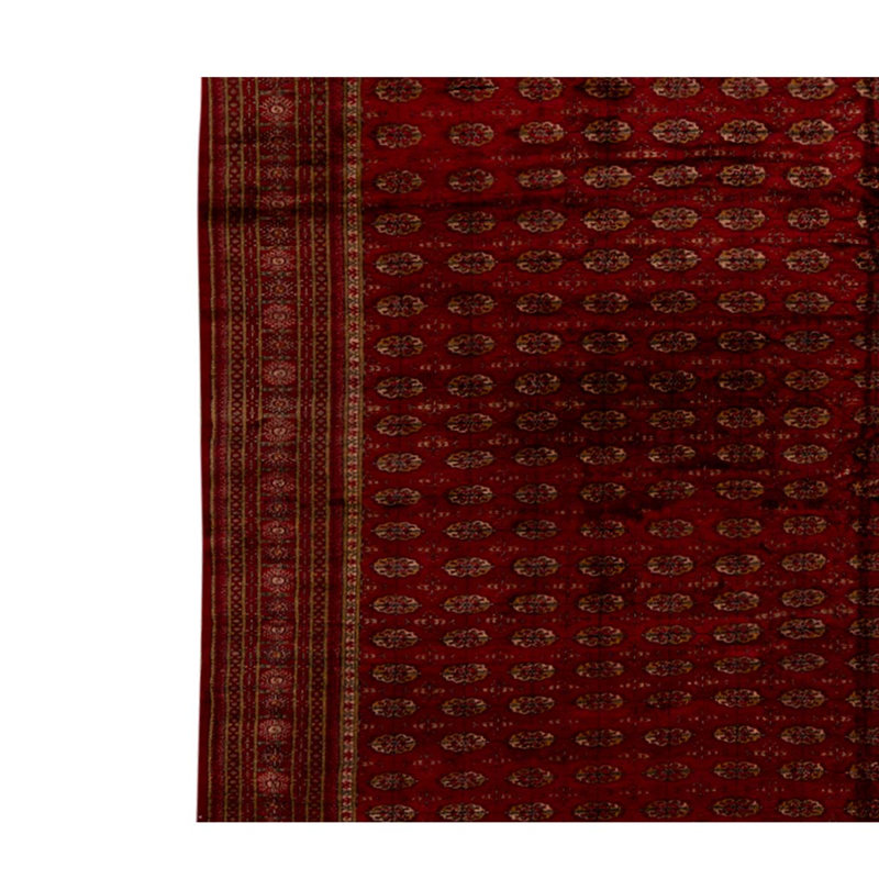 Tapis brun / rouge tissé à la main