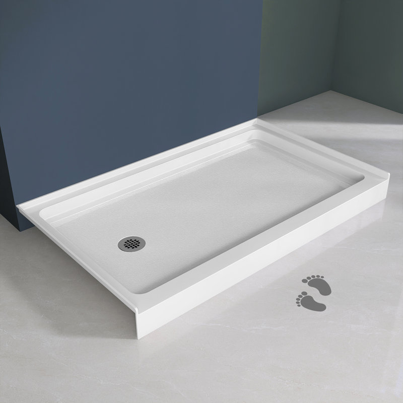 Base de douche 60 po à simple seuil 60 po avec ensemble de bonde, Gauche