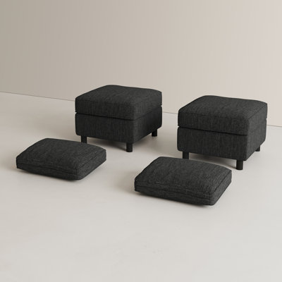 Two Modular Sofa Ottomans With Storage