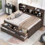 Wooden Captain Bed With Built-In Bookshelves-1303040227