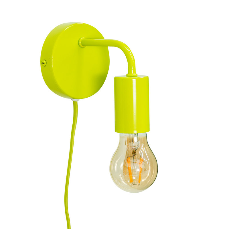 Caryol Plug-in Armed Sconce, Yes, Lime Green