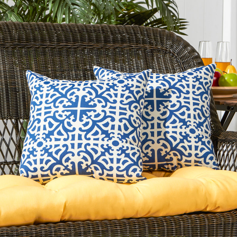 Housse de coussin d'extérieur carré Covington, Indigo
