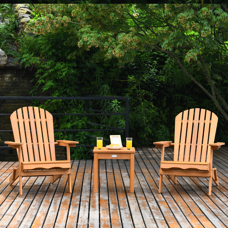 Malaya Eucalyptus Solid Wood Foldable Outdoor Adirondack Chair