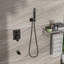 Système de douche en bronze huilé - Douche de baignoire à fixation au plafond de 12 pouces à 3 fonctions avec soupape de pluie et à main-124566319