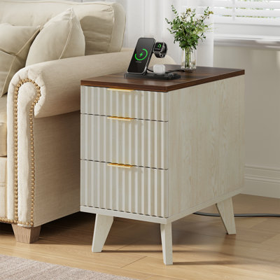 End Table with Drawers and Charging Station