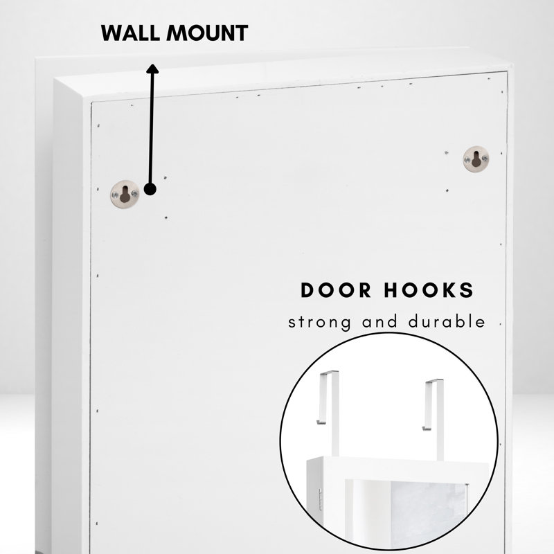 Armoire à bijoux avec miroir à suspendre
