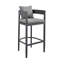 Tabouret de bar d'extérieur Elza en aluminium et coussins gris-66603314