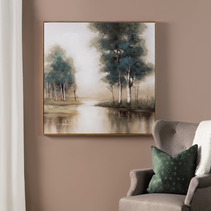 Turquoise Creek Framed Canvas Wall Art