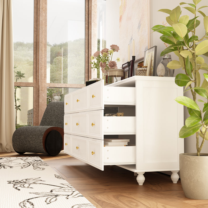 Nine Drawers Dresser With Strong Storage For Your Home, White