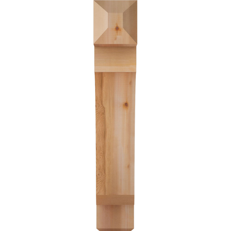H Support en bois / corbeau, Western Red Cedar (Smooth), H 36 po x l 5,5 po x P 24 po