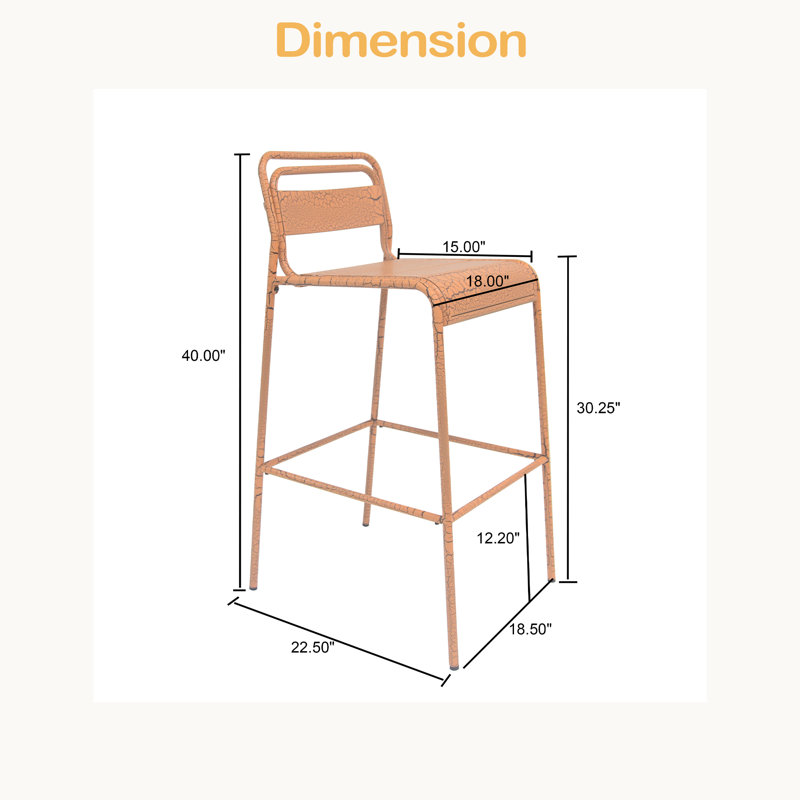 Tabouret d'extérieur (ensemble de 2), Orange