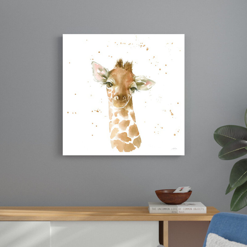 «Baby Giraffe» par Katrina Pete - impression, H 30 po x l 30 po, Non, Toile tendue