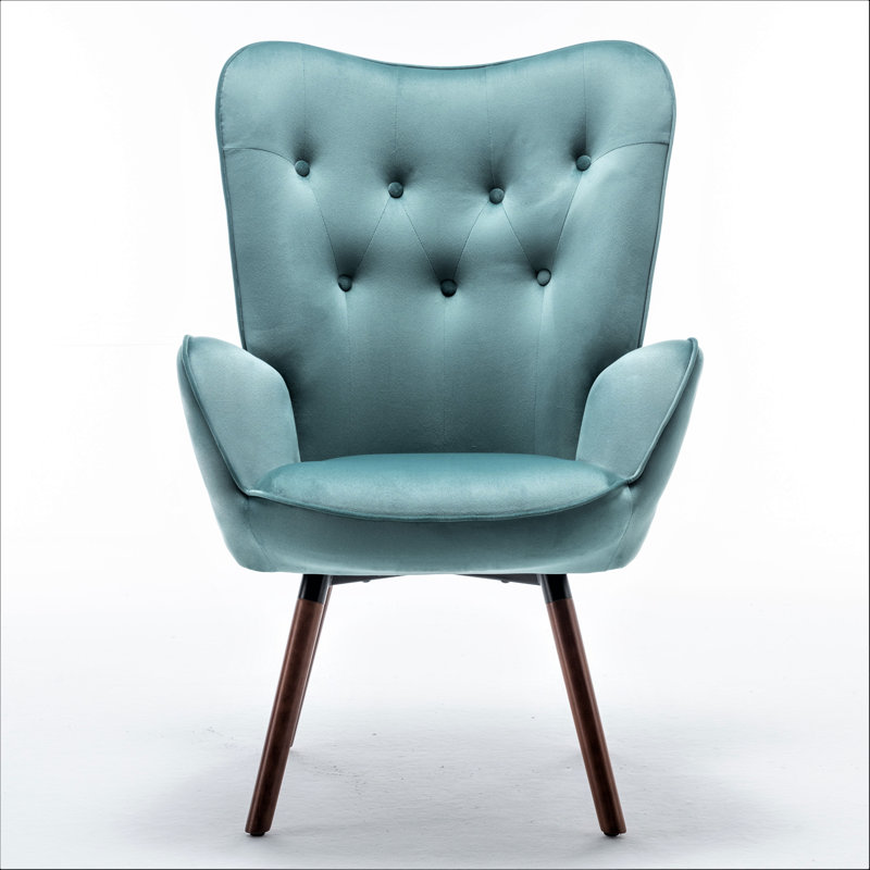 Barrion Upholstered Armchair, Teal Velvet