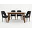Ensemble de salle à manger 5 pièces à plateau rectangulaire en bois aggloméré avec sièges revêtus de tissu noir 4-1509940304