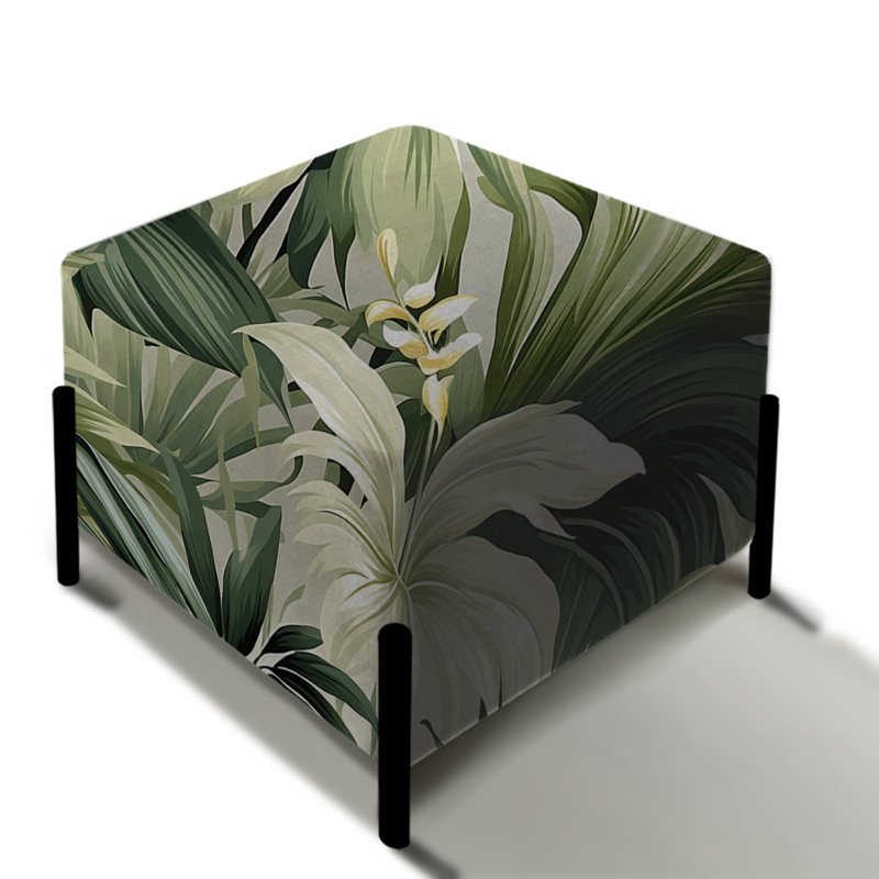 Motif tropical tropical neutre - repose-pieds carré tropical