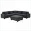 Canapés modulaires | Canapé 6 places en U avec repose-pieds, rangement caché, ports USB, pour le salon | Chenille | Noir