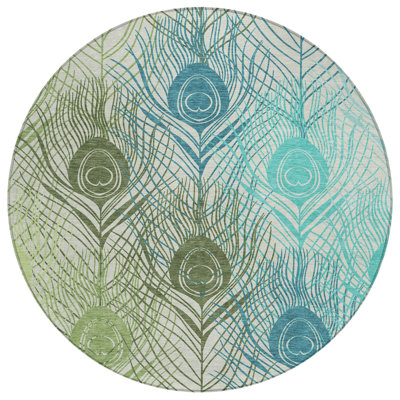 Machine Washable Indoor/Outdoor Houtz ACN2273 Floral Rug