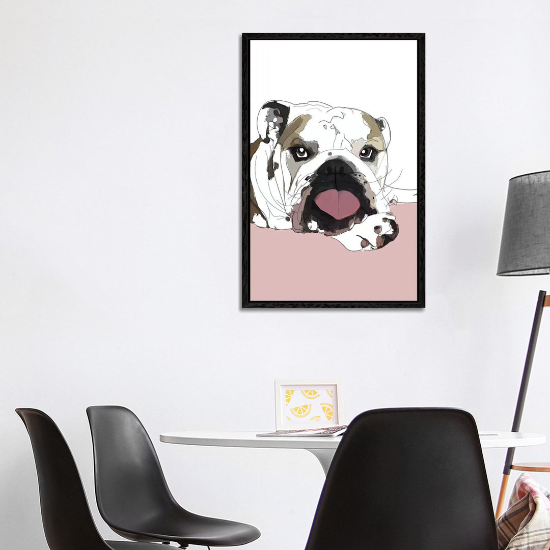 Englische Bulldogge Liebe von Sketch And Paws - Galerie-verpackte Leinwand Giclée auf Leinwand