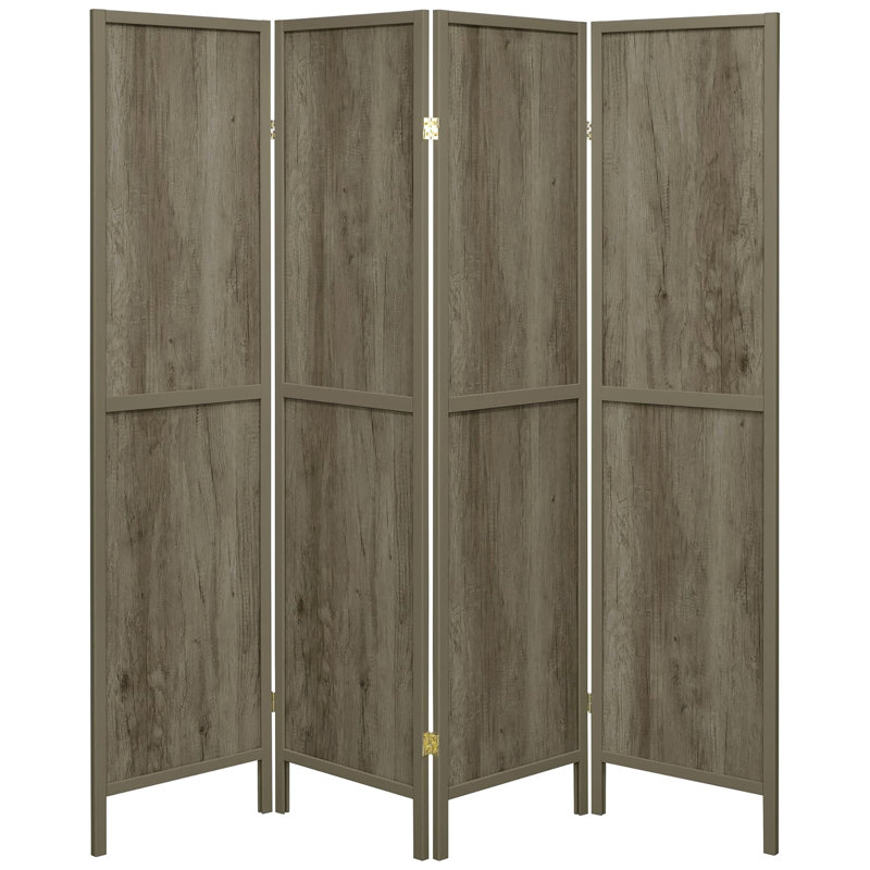 4 Paravents gris rustique en bois flotté, teinte, 68,55 po de hauteur x 69,5 po de largeur, 0,76 po de profondeur, pin et paravent avec style, 68,55 po x 69,5 po x 0,76 po, pin, placage
