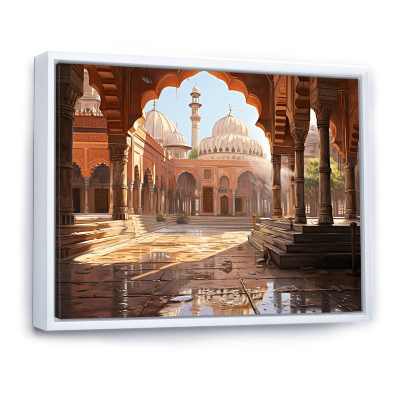 Islam Art The Path I - Islamic Canvas Prints, Cadre flottant blanc, H 16 po x l 32 po x P 1 po