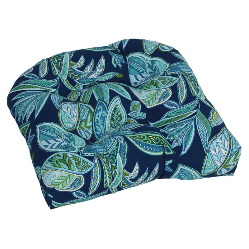 Coussins de chaise d'extérieur à dossier arrondi 19 pouces (ensemble de 2), Bleu / floral marine Crestwood