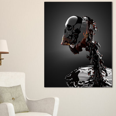 «Skull in Liquide», impression sur toile tendue