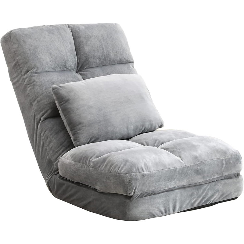Chaise de plancher avec support pour le dos pour adultes Chaises de jeu vidéo 14 positions réglables avec coussin