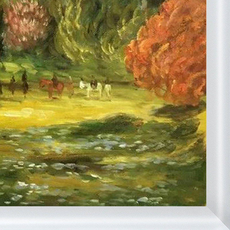 «Il Parco Monceau», 1876, peinture sur toile encadrée, H 22,75 po x l 26,75 po x P 2 po, Arrondi blanc moderne