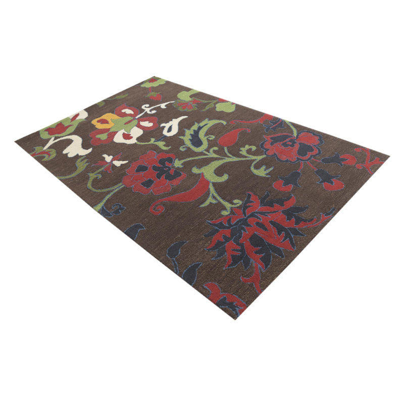 Tapis brun foncé 5 pi 2 po x 8 pi 1 po Pimentel