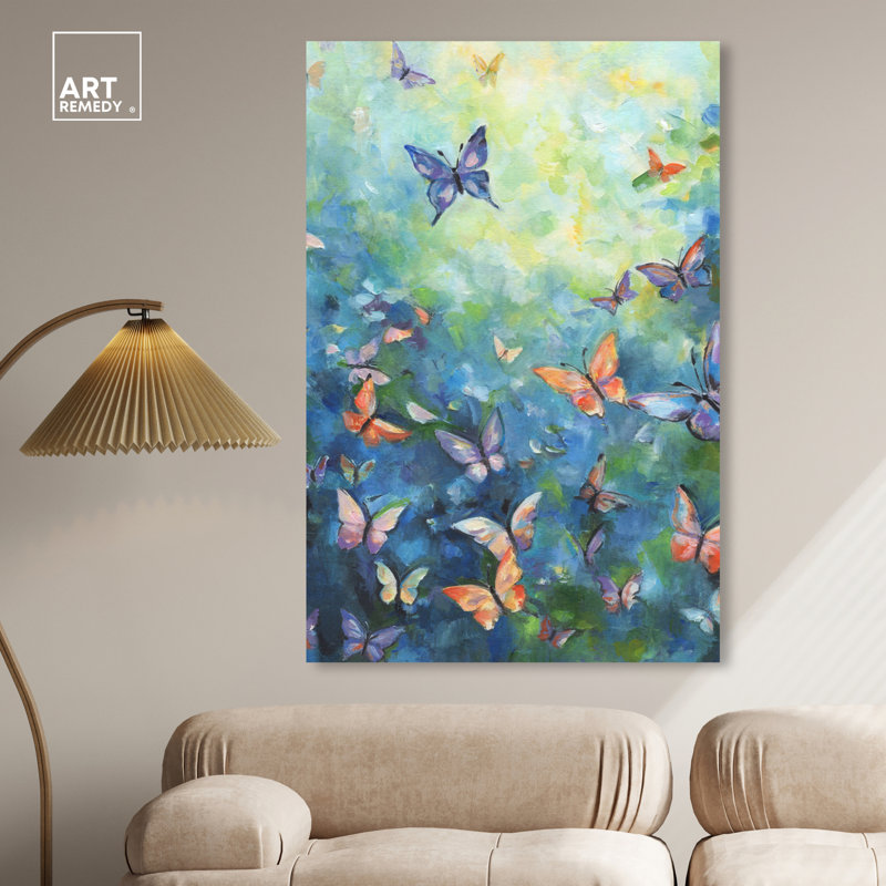 Aesthetic Butterflies, Wrapped Canvas, 54" H x 36" W
