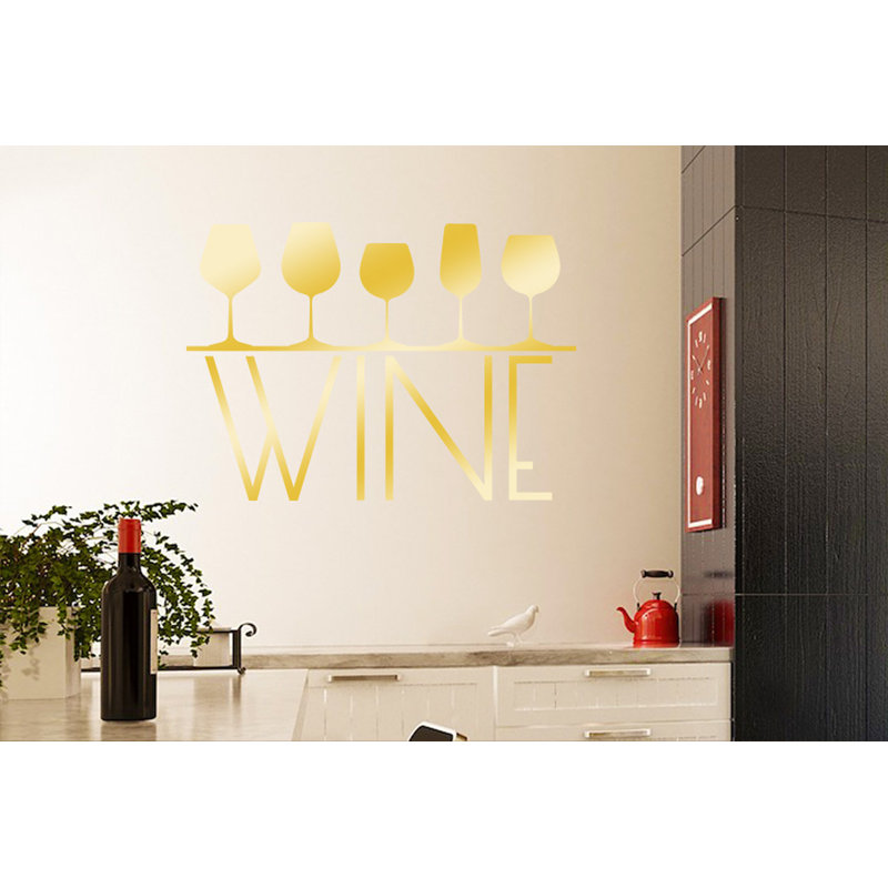 Food & Beverage Non-Wall Damaging Wall Decal, Medium, Shiny Gold