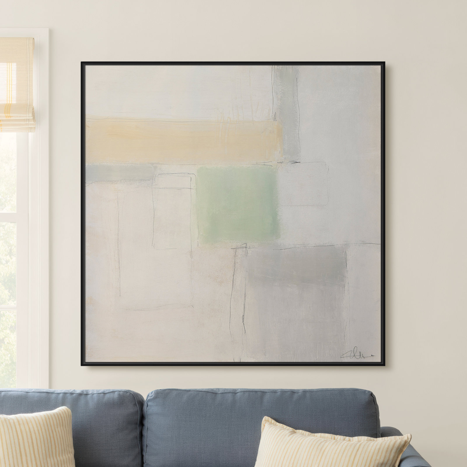 Veasey "Powder Room Whispers-I" Print, 46.5" H x 46.5" W x 2" D, Black Framed