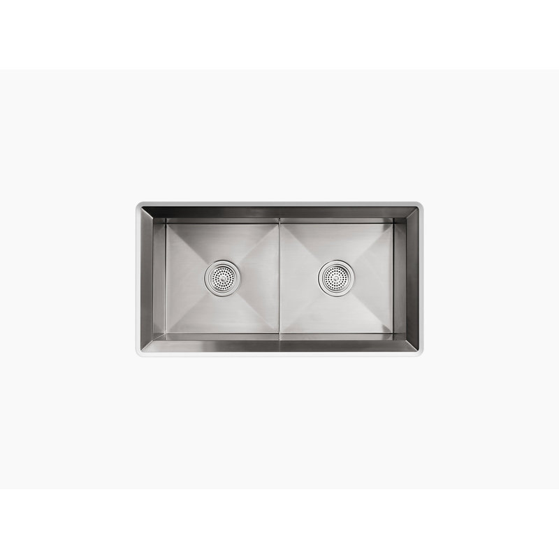 Évier de cuisine encastrable L 33 po x l 18 po x P 9,5 po Poise, Standard, Double cuve
