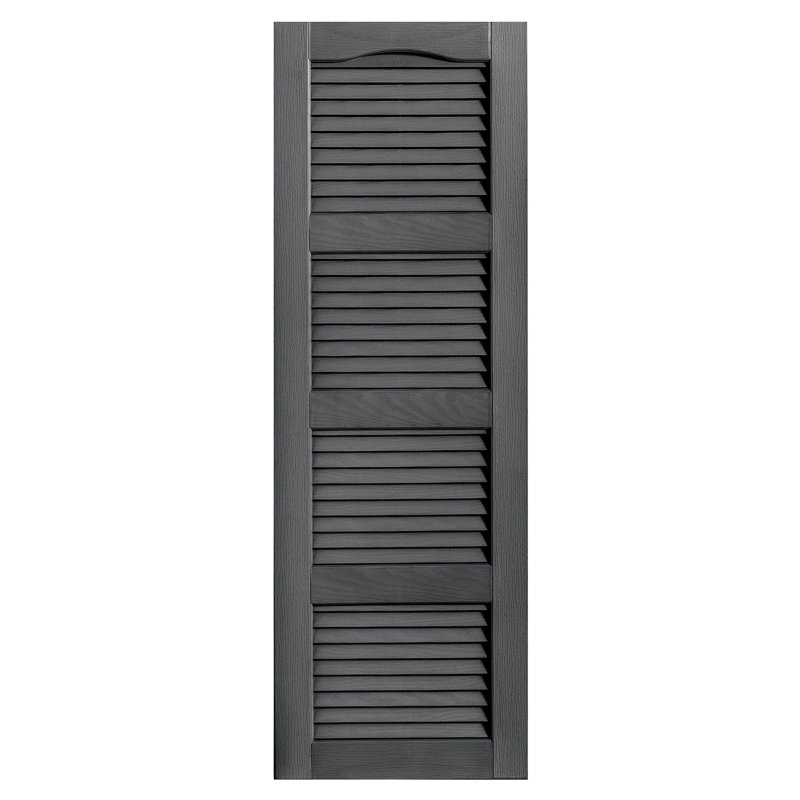 Paire de volets à persiennes cathédrale style quadruple ouverts, 61 po, Gris, 18 po