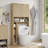 Andelija Freestanding Over The Toilet Storage,Bathroom Cabinet with Fluted Door and  Adjustable Shelve-514194324