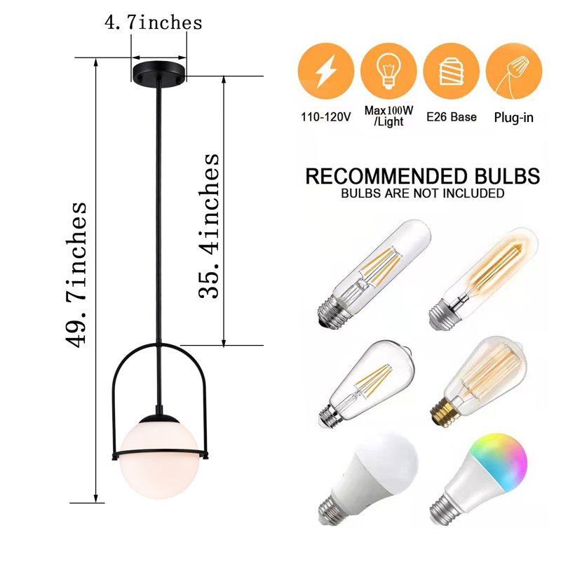 Mini-luminaire suspendu en verre Dowzall