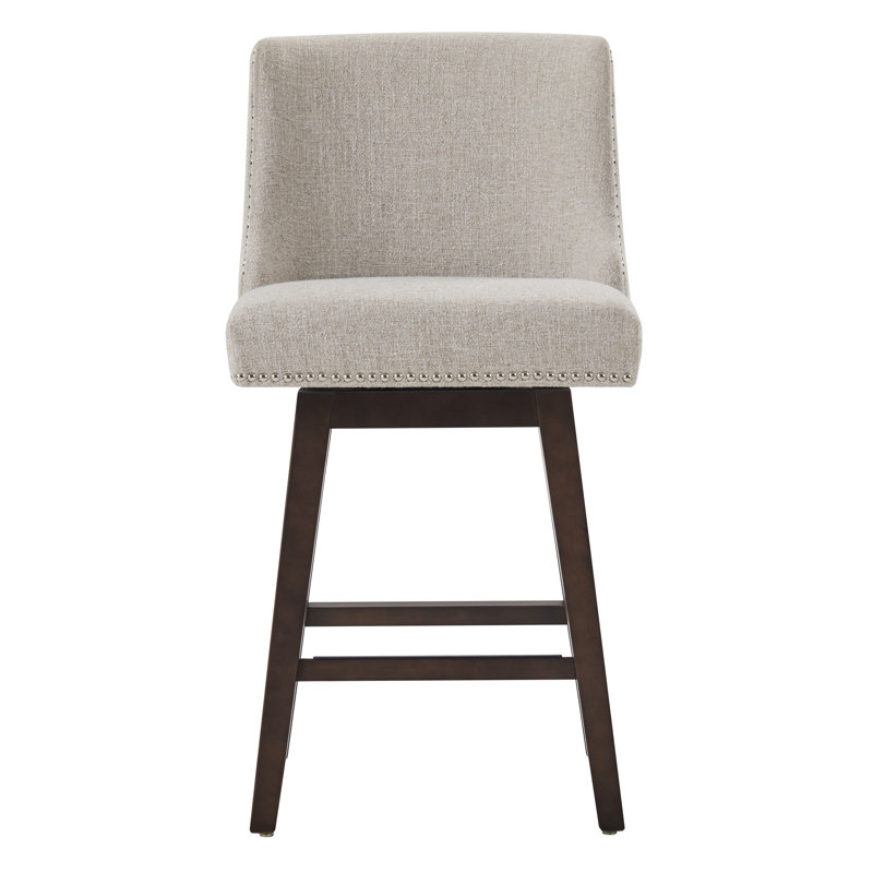 Tabouret de comptoir pivotant rembourré Orbay, Nathan Ginger Tweed