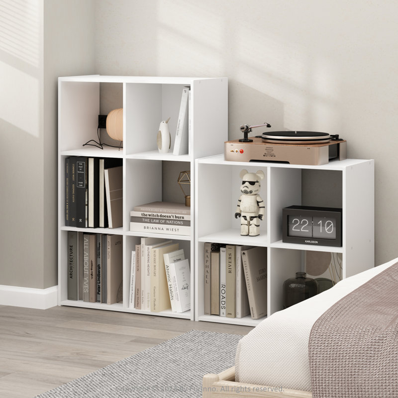 Bibliothèque cubique Anzalone, Blanc, (6 tablettes) H 35,94 po x l 24,02 po x P 11,61 po