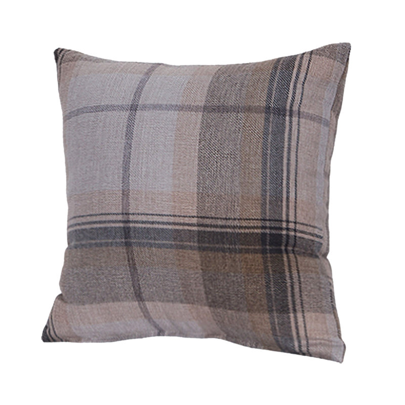 Sonoita Plaid Square Cushion, Grey