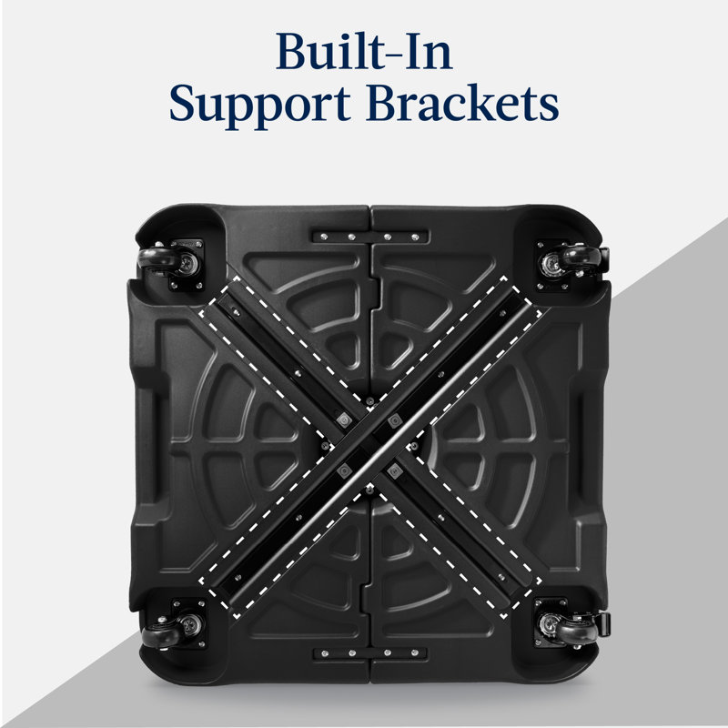  Base en porte-à-faux d'extérieur robuste avec roulettes, verrous, capacité remplissable de 330 lb - Noir, Noir