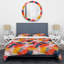 Ensemble de housse de couette moderne orange brossé noir-109144966
