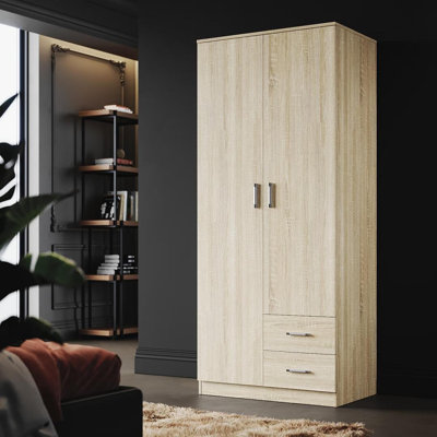 180*50*77cm, Hanging and Storage Integrated Double Door Wardrobe