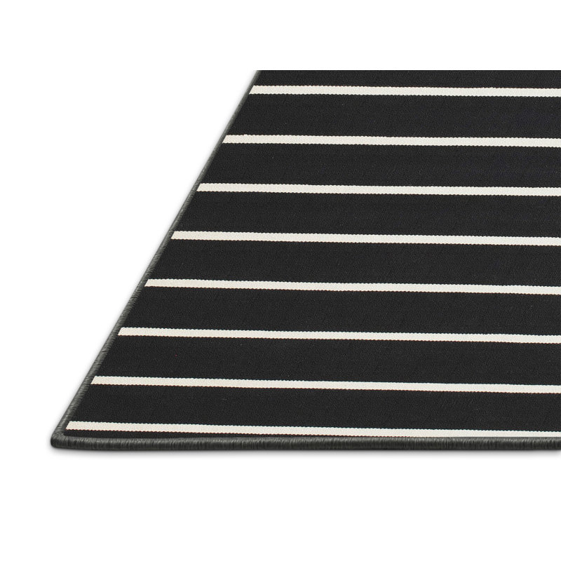 Tapis contemporain noir / blanc, Rectangle 6 pi x 9 pi