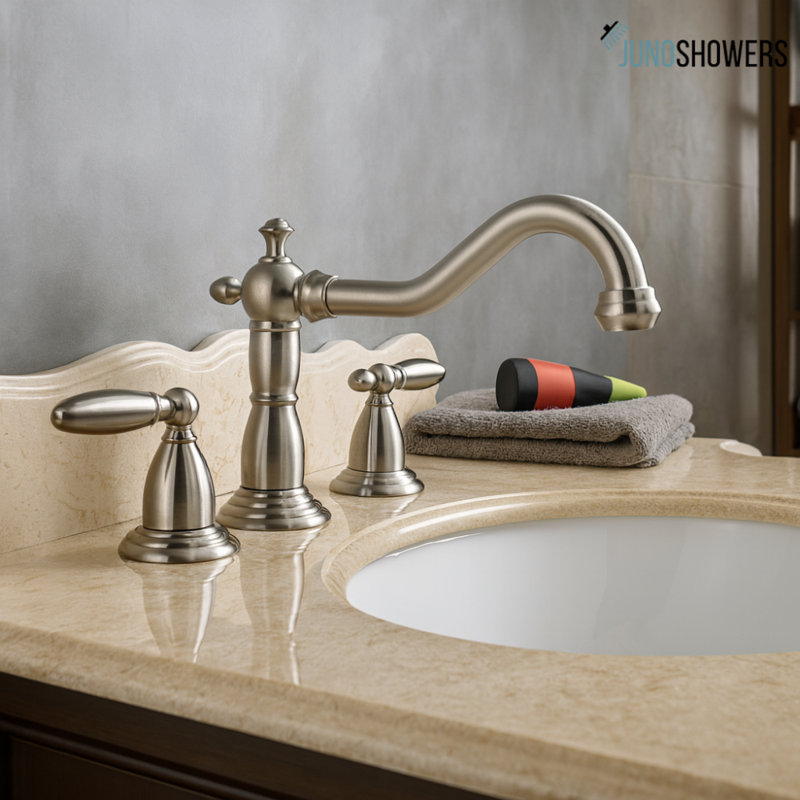 Système de douche mural avec valve thermostatique et douchette, Nickel