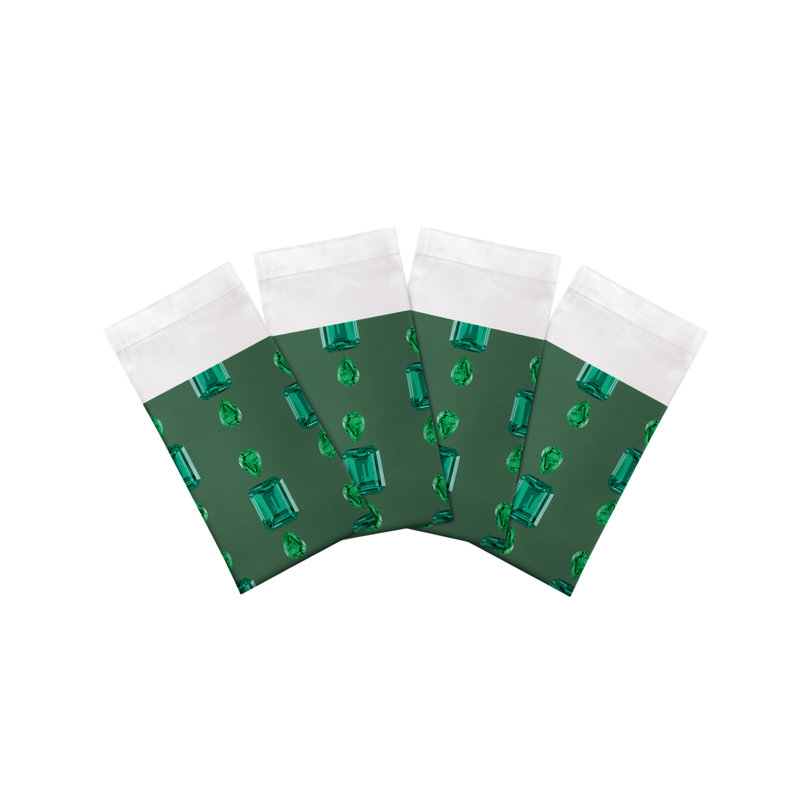 Gem Emeralds Cotton Sateen Dinner Napkins, Evergreen