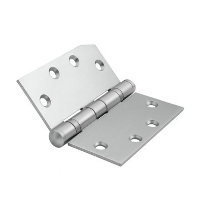 4.5 x 4.5 in. Heavy Duty Stainless Steel Full Mortise Squared Radius Ball Bearing Door Hinge w/ Removable Pin-(Set of 3)