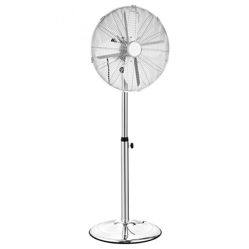 Industrial Pedestal Fan, 16 Inch 75-Degree Oscillating Fan, Height Adjustable Standing Fans with 3 Adjustable Speeds, High Power Floor Fans for Office, Silver