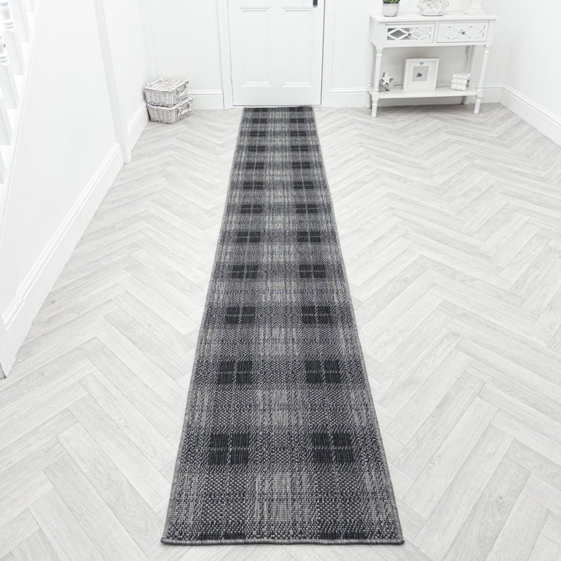 Runner Plaid Flatweave Area Rug, Runner 60 x 210 cm