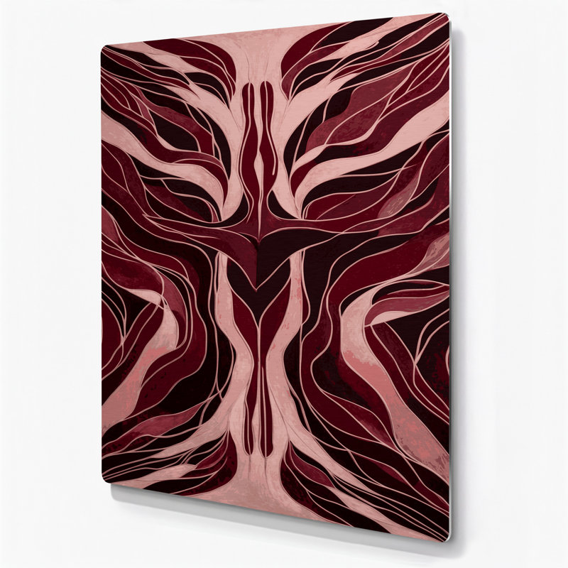 Abstract Figurative 4 Red Metal Wall Art, 12" H x 18" W